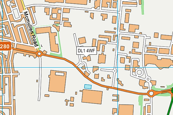 DL1 4WF map - OS VectorMap District (Ordnance Survey)