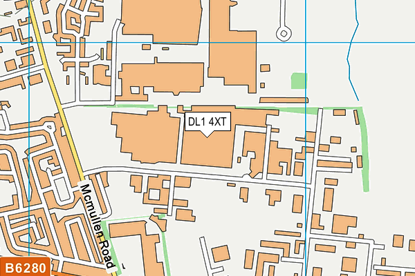 DL1 4XT map - OS VectorMap District (Ordnance Survey)