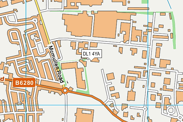 DL1 4YA map - OS VectorMap District (Ordnance Survey)