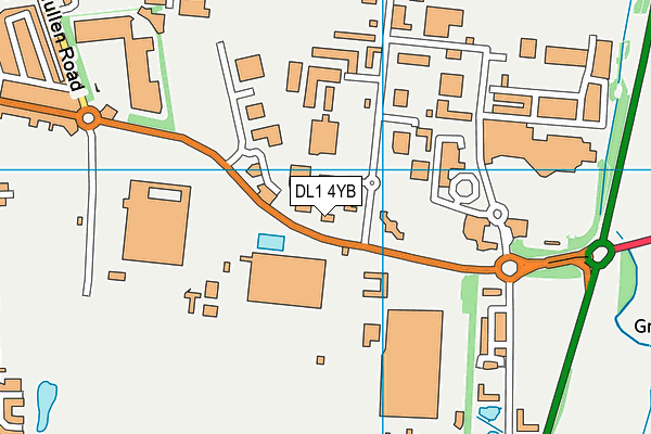 DL1 4YB map - OS VectorMap District (Ordnance Survey)