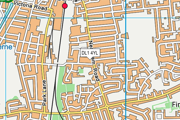 DL1 4YL map - OS VectorMap District (Ordnance Survey)