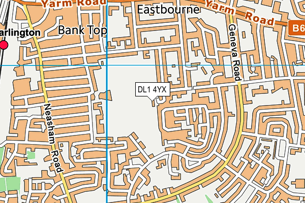 DL1 4YX map - OS VectorMap District (Ordnance Survey)