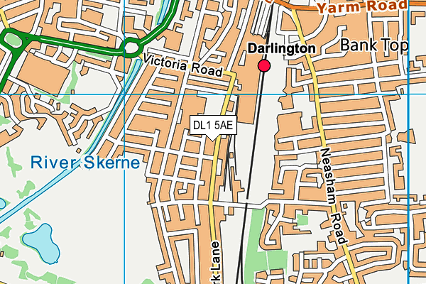 DL1 5AE map - OS VectorMap District (Ordnance Survey)