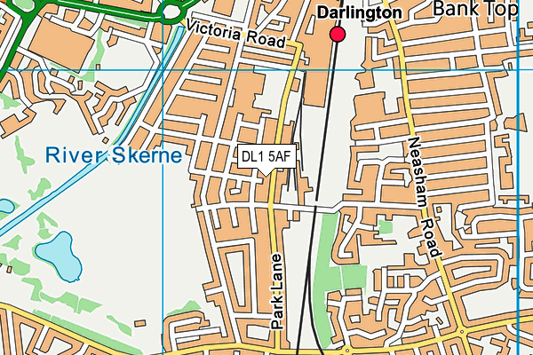 DL1 5AF map - OS VectorMap District (Ordnance Survey)