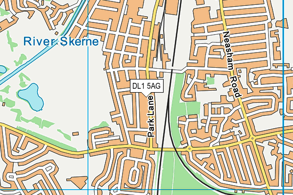 DL1 5AG map - OS VectorMap District (Ordnance Survey)