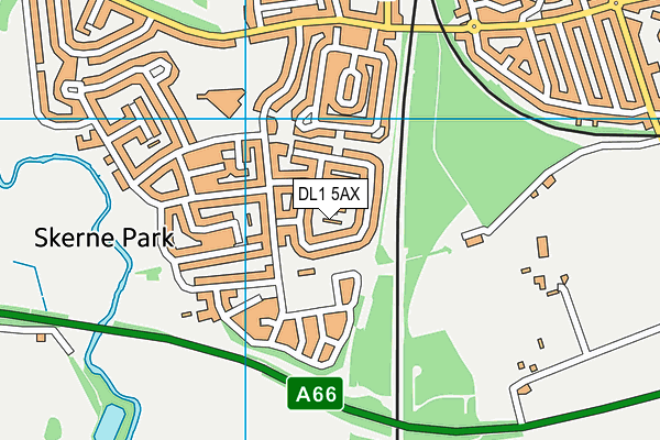 DL1 5AX map - OS VectorMap District (Ordnance Survey)