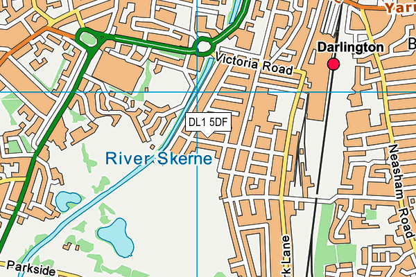 DL1 5DF map - OS VectorMap District (Ordnance Survey)