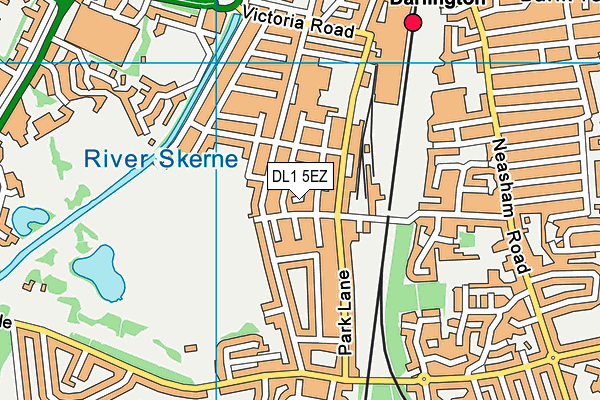 DL1 5EZ map - OS VectorMap District (Ordnance Survey)