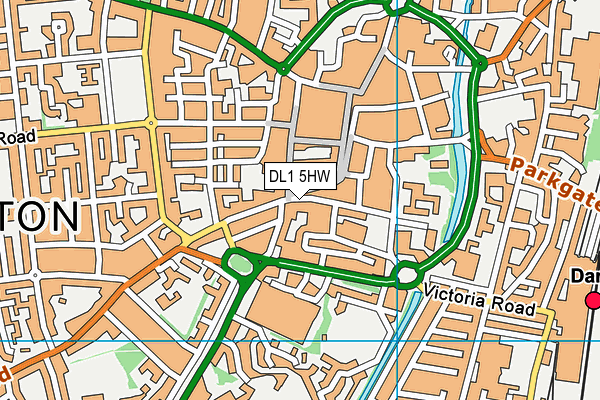 DL1 5HW map - OS VectorMap District (Ordnance Survey)