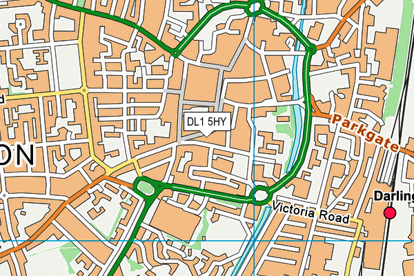 DL1 5HY map - OS VectorMap District (Ordnance Survey)