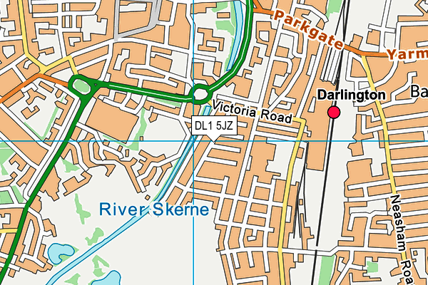 DL1 5JZ map - OS VectorMap District (Ordnance Survey)