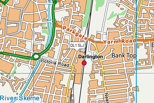 DL1 5LJ map - OS VectorMap District (Ordnance Survey)