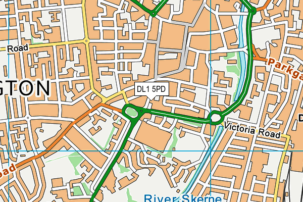 DL1 5PD map - OS VectorMap District (Ordnance Survey)