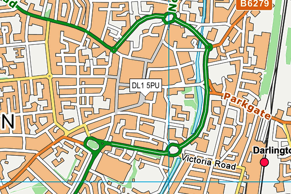 DL1 5PU map - OS VectorMap District (Ordnance Survey)