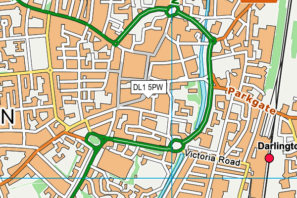 DL1 5PW map - OS VectorMap District (Ordnance Survey)