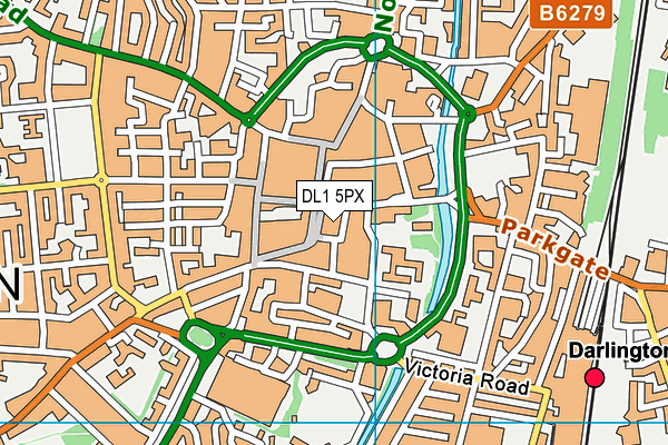 DL1 5PX map - OS VectorMap District (Ordnance Survey)