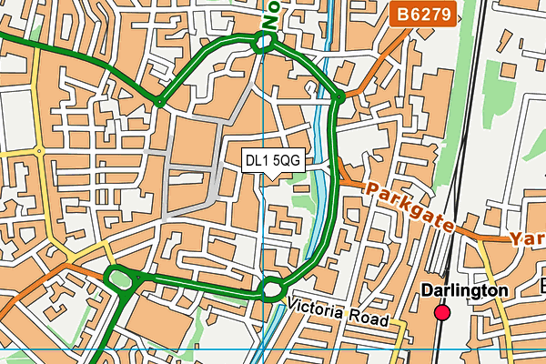 DL1 5QG map - OS VectorMap District (Ordnance Survey)