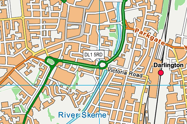 DL1 5RD map - OS VectorMap District (Ordnance Survey)