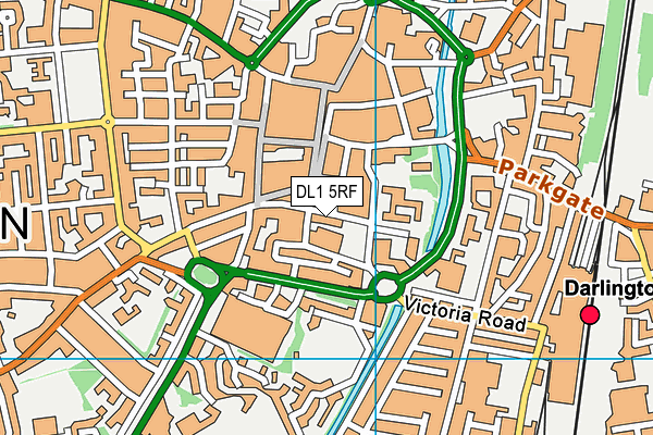 DL1 5RF map - OS VectorMap District (Ordnance Survey)