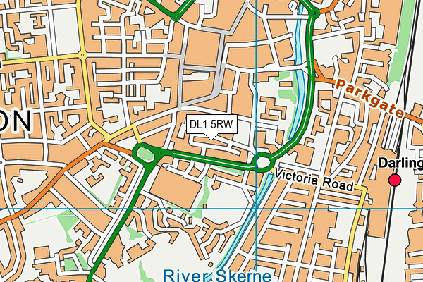 DL1 5RW map - OS VectorMap District (Ordnance Survey)