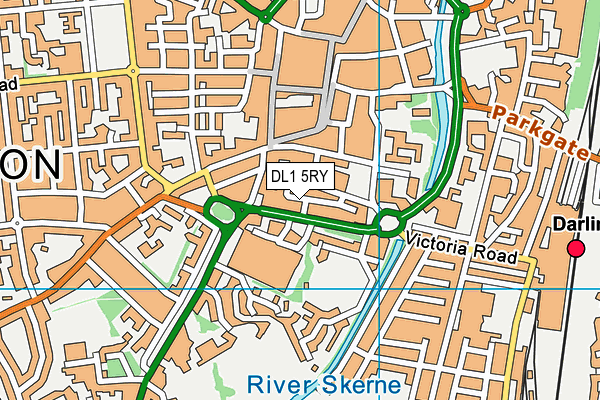DL1 5RY map - OS VectorMap District (Ordnance Survey)