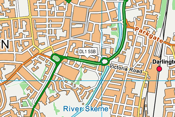 DL1 5SB map - OS VectorMap District (Ordnance Survey)