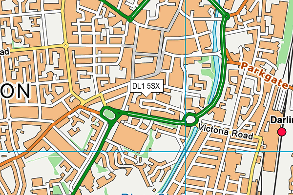 DL1 5SX map - OS VectorMap District (Ordnance Survey)