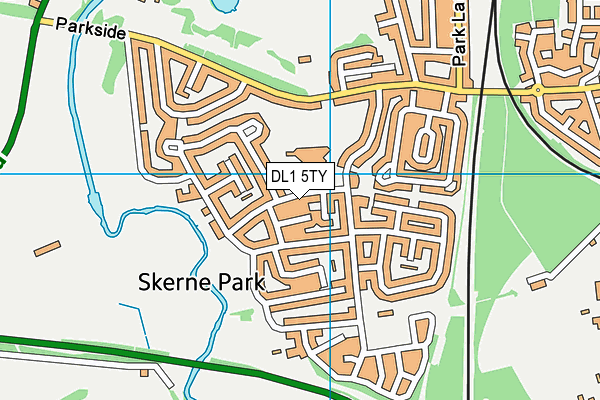 DL1 5TY map - OS VectorMap District (Ordnance Survey)