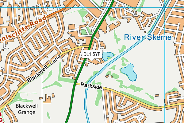 DL1 5YF map - OS VectorMap District (Ordnance Survey)