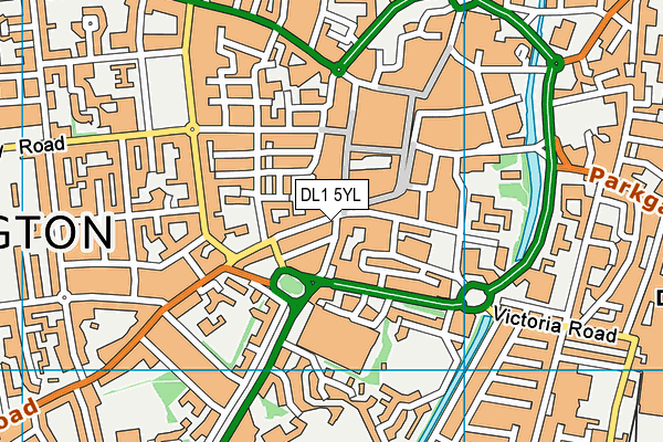 DL1 5YL map - OS VectorMap District (Ordnance Survey)