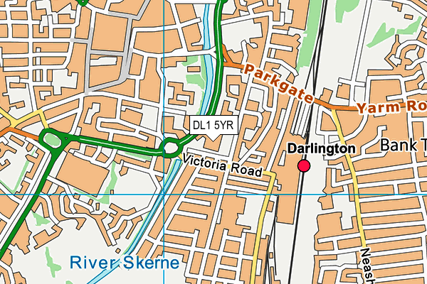 DL1 5YR map - OS VectorMap District (Ordnance Survey)