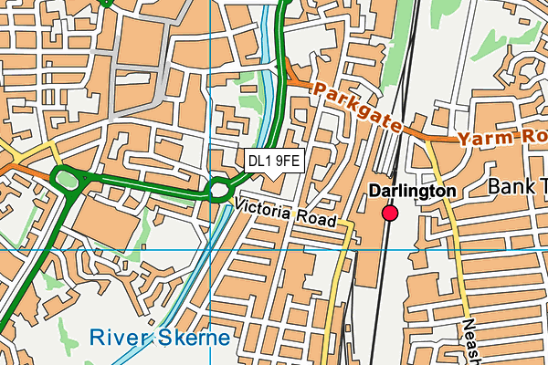 DL1 9FE map - OS VectorMap District (Ordnance Survey)