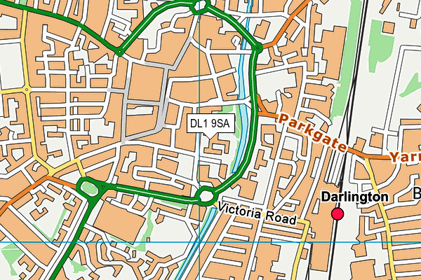 DL1 9SA map - OS VectorMap District (Ordnance Survey)