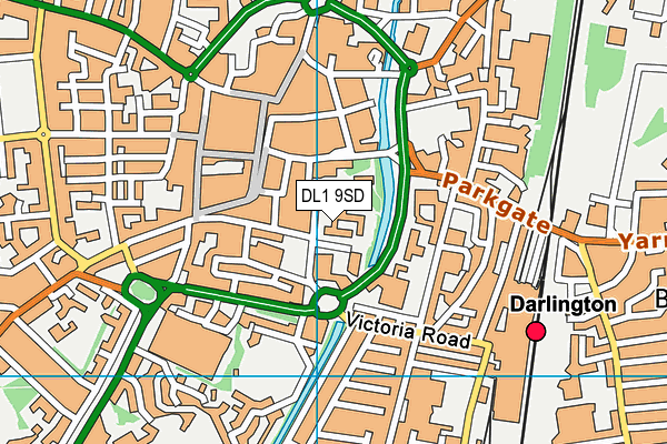 DL1 9SD map - OS VectorMap District (Ordnance Survey)