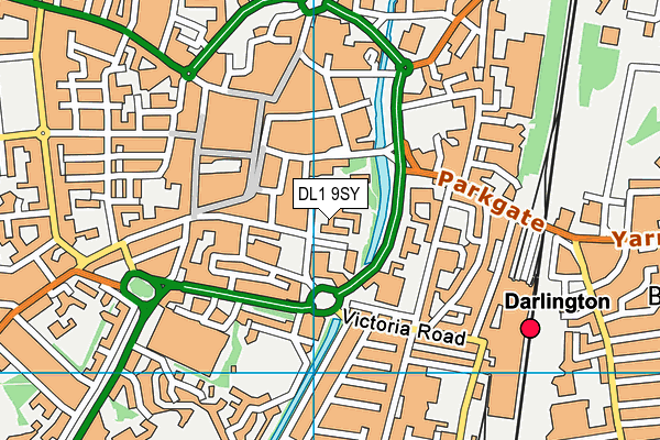 DL1 9SY map - OS VectorMap District (Ordnance Survey)