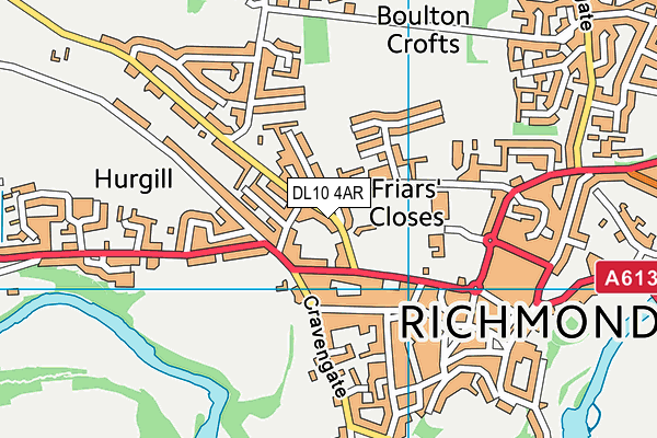 Richmondshire Cricket Club map (DL10 4AR) - OS VectorMap District (Ordnance Survey)
