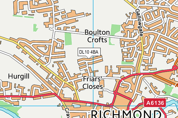 DL10 4BA map - OS VectorMap District (Ordnance Survey)