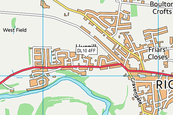 DL10 4FF map - OS VectorMap District (Ordnance Survey)