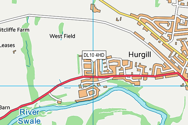 DL10 4HD map - OS VectorMap District (Ordnance Survey)