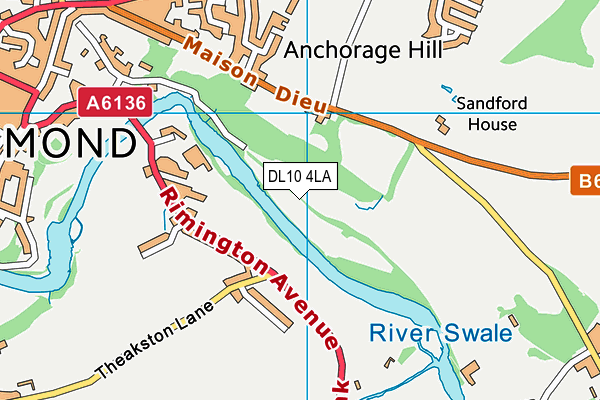 DL10 4LA map - OS VectorMap District (Ordnance Survey)