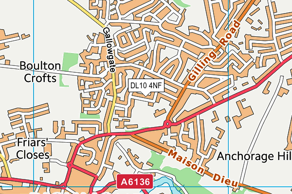 DL10 4NF map - OS VectorMap District (Ordnance Survey)