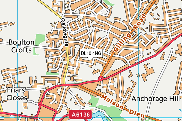 DL10 4NG map - OS VectorMap District (Ordnance Survey)