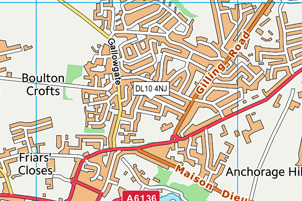DL10 4NJ map - OS VectorMap District (Ordnance Survey)