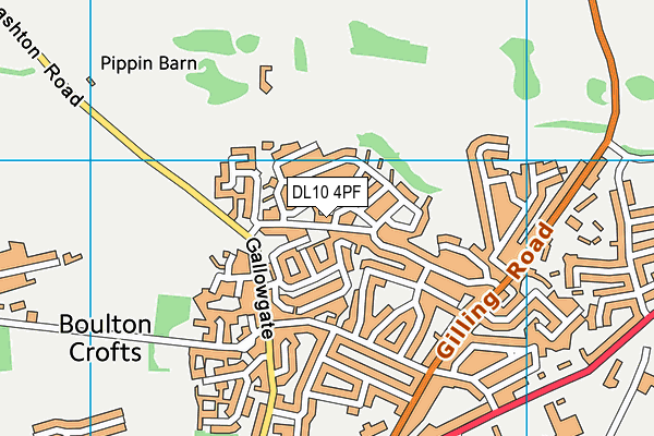 DL10 4PF map - OS VectorMap District (Ordnance Survey)