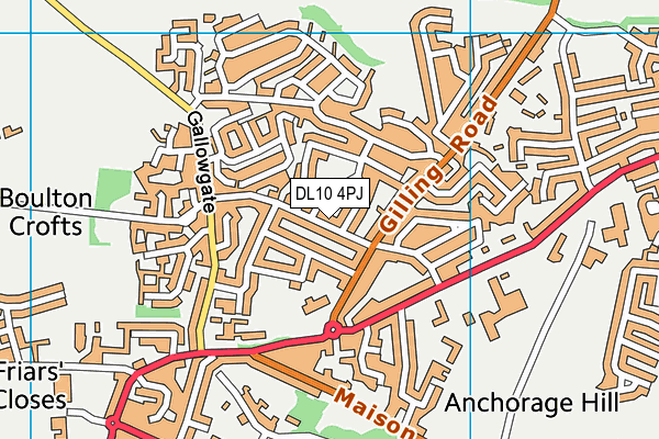 DL10 4PJ map - OS VectorMap District (Ordnance Survey)
