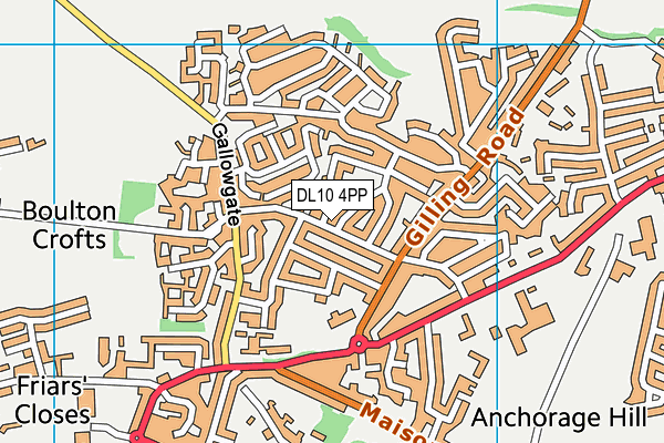 DL10 4PP map - OS VectorMap District (Ordnance Survey)
