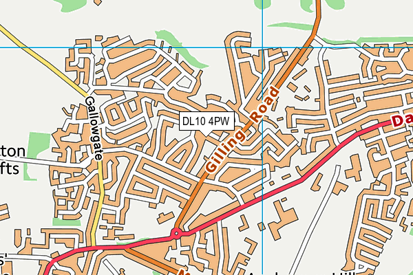 DL10 4PW map - OS VectorMap District (Ordnance Survey)