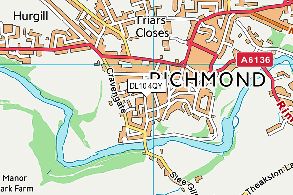 DL10 4QY map - OS VectorMap District (Ordnance Survey)