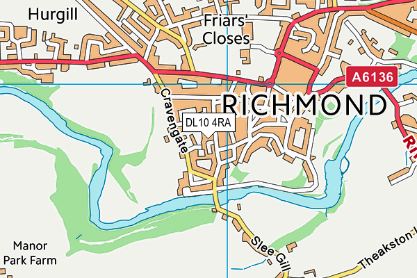 DL10 4RA map - OS VectorMap District (Ordnance Survey)