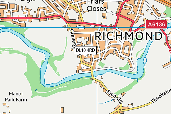 DL10 4RD map - OS VectorMap District (Ordnance Survey)